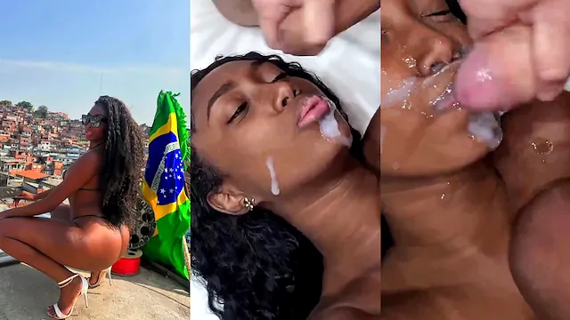Dotado gozando na cara da mulata tesuda