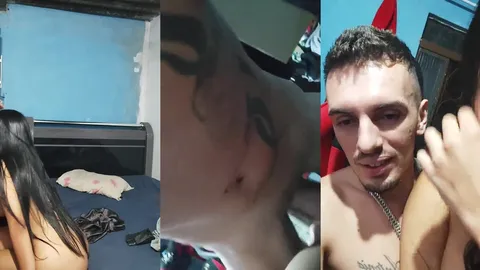Peituda morena dando pro amigo em live