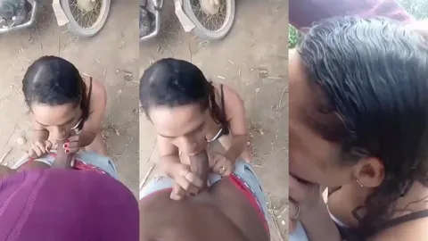 Putinha parou a moto pra pagar um boquete