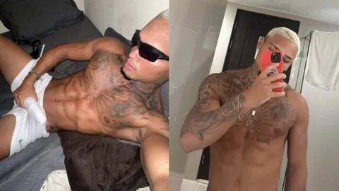 Moreno gostoso Uweliton mostrando o cacetão duro