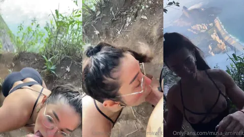 Famosinha pagando boquetão na montanha