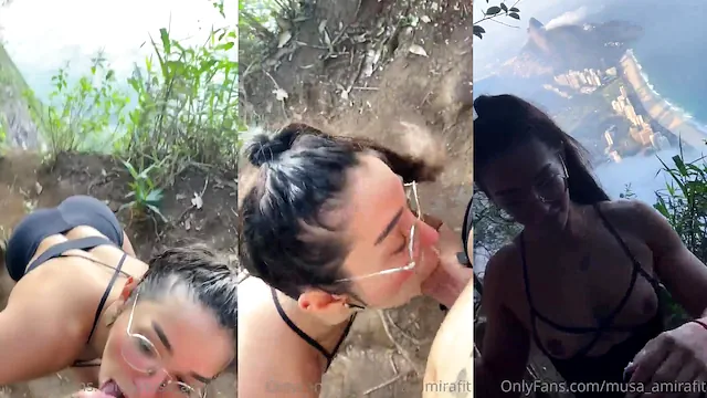 Famosinha pagando boquetão na montanha