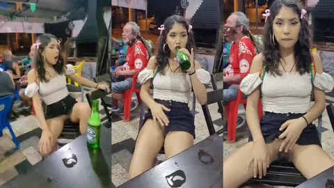 Putinha bêbada tirou calcinha em bar