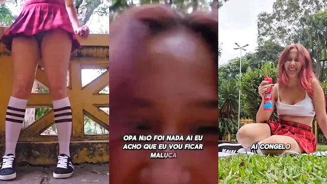 MOSTRANDO A BUCETA EM PÚBLICO
