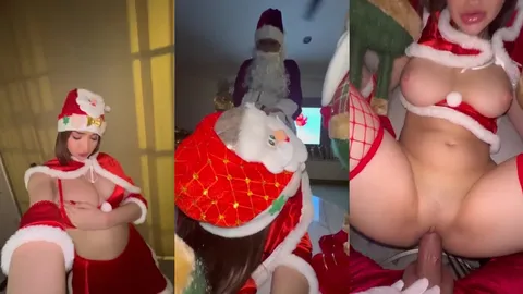 Sofia Sentando com Tesão na Pica do Papai Noel no Natal