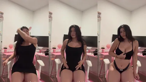 Aishah Sofey Hikes Up Dress to Flash Black Panties Before Wild Pussy Pounding