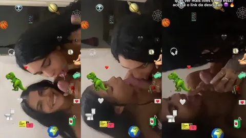 (LIVE) NOVINHAS CHUPANDO A ROLA JUNTAS ATÉ SAIR LEITINHO